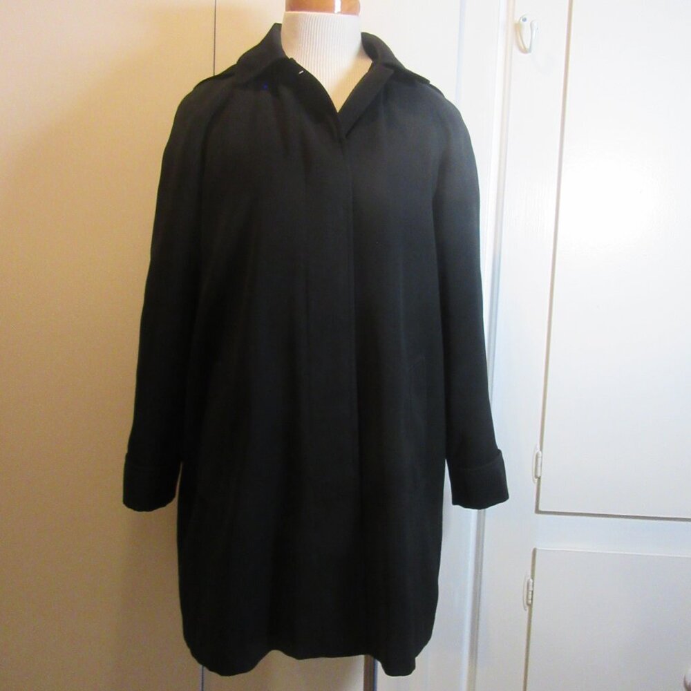 Gallery Petite Lined & Hooded Swing Trench Coat Size M
